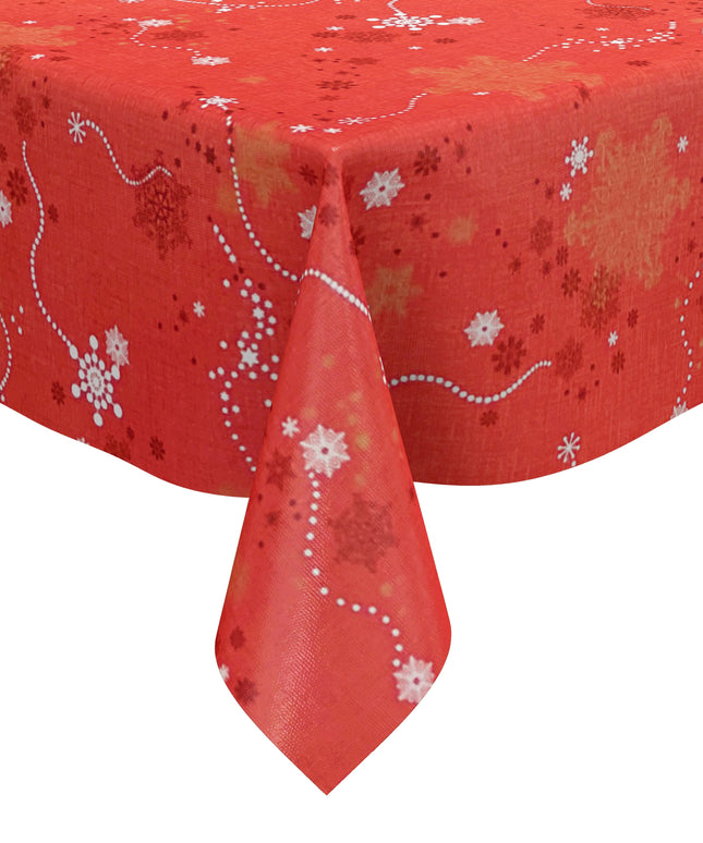 Wachstuch Tischdecke geprägt Weihnachten Skandinavien rot KE00810 - Größe, Form und Einfassung frei wählbar