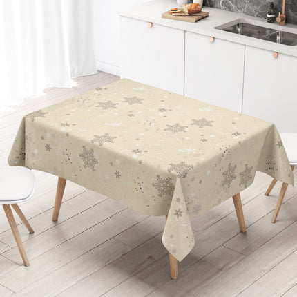 Wachstuch Tischdecke geprägt Weihnachten Skandinavien beige KE00820 eckig rund oval
