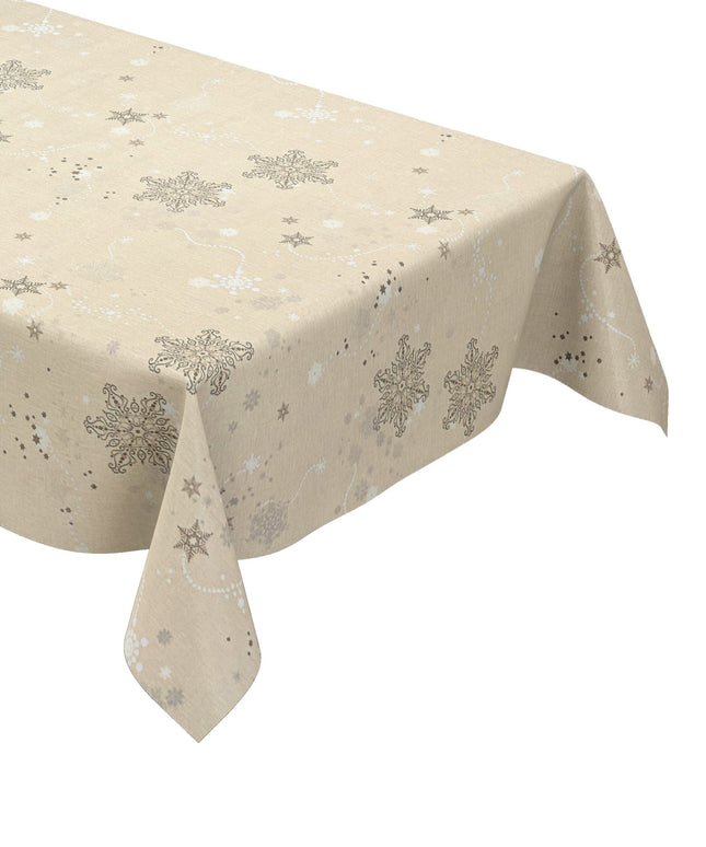 Wachstuch Tischdecke geprägt Weihnachten Skandinavien beige KE00820 eckig rund oval