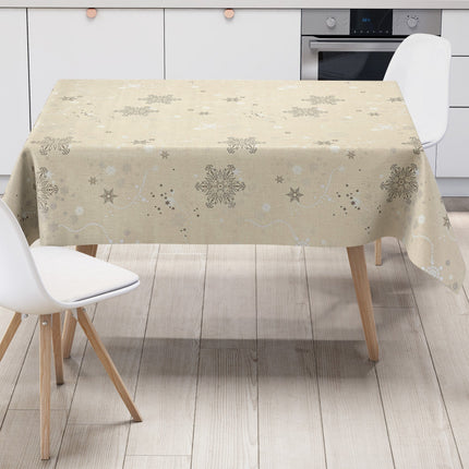 Wachstuch Tischdecke geprägt Weihnachten Skandinavien beige KE00820 eckig rund oval
