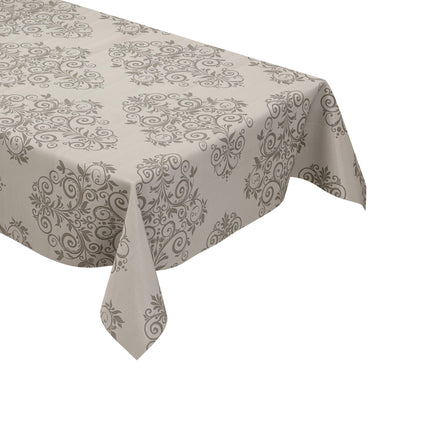 Wachstuch Tischdecke Barock Ornamente Taupefarben