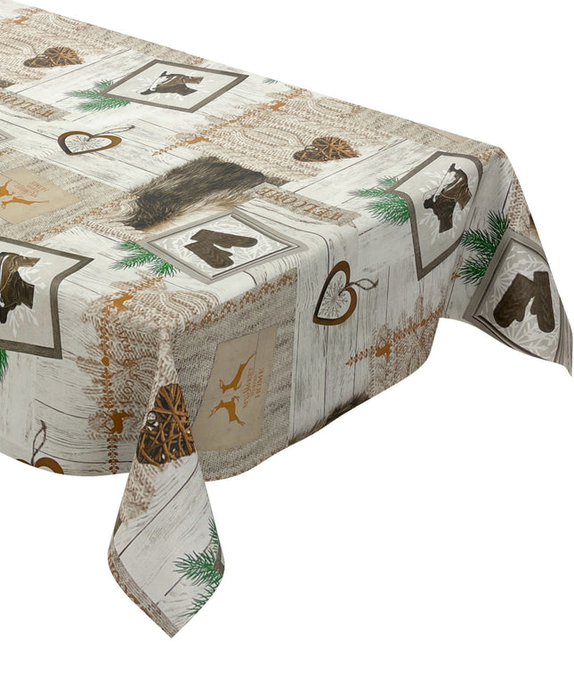 Wachstuch Tischdecke geprägt Weihnachten KE04710 Rentier MY SWEET HOME eckig rund oval