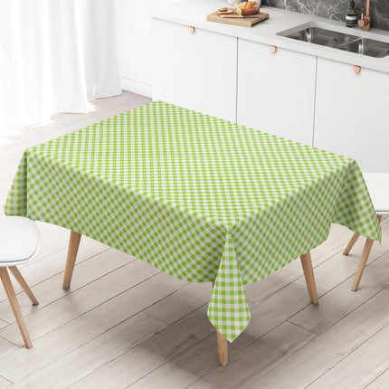 Wachstuch Tischdecke Rautenkaro grün weiß