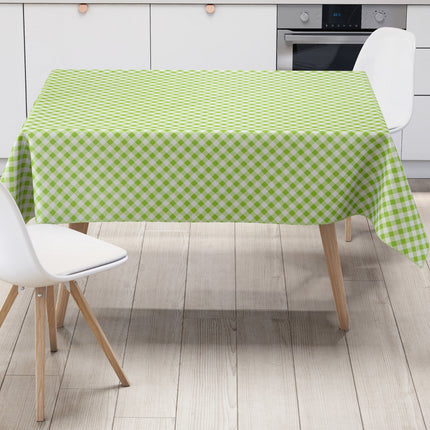 Wachstuch Tischdecke Rautenkaro grün weiß