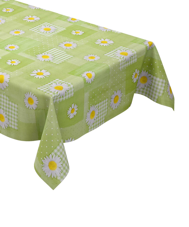 Wachstuch Tischdecke Margeriten grün