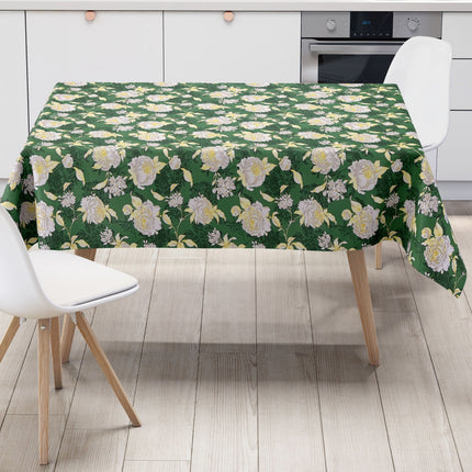abwaschbare Wachstuch Tischdecke Rosen Blumen Blüten grün eckig rund oval kaufen