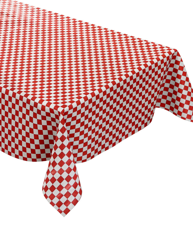Wachstuch Tischdecke Karo rot weiß