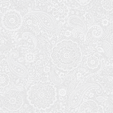 Jacquard Tischdecke aus beschichteter Baumwolle mit Fleckenschutz KLIMT weiß BOHO Blüten - Größe, Form und Einfassung frei wählbar