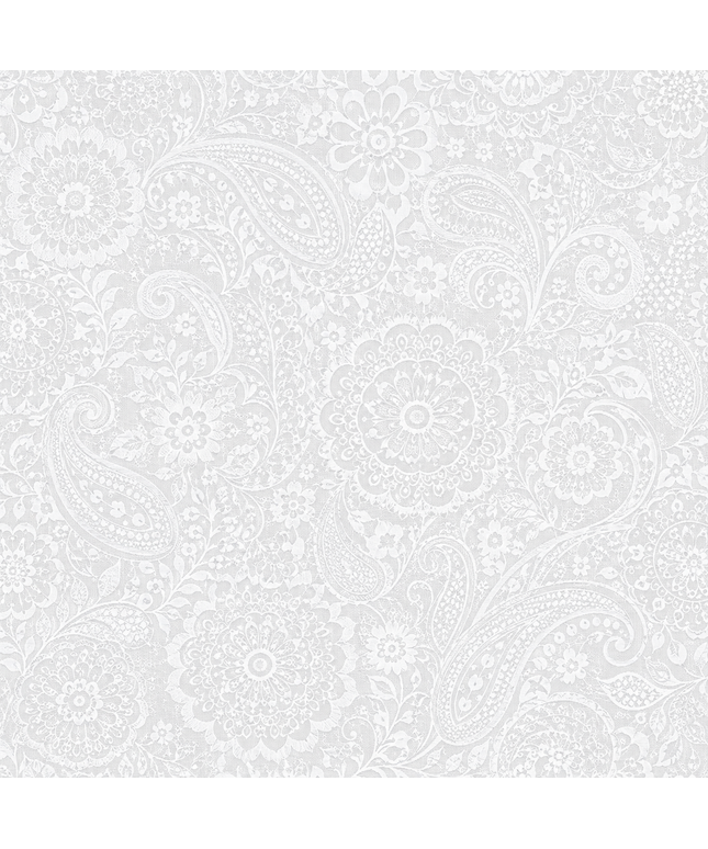 Jacquard Tischdecke aus beschichteter Baumwolle mit Fleckenschutz KLIMT weiß BOHO Blüten - Größe, Form und Einfassung frei wählbar