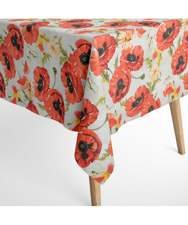 textile Tischdecke Mohnblumen