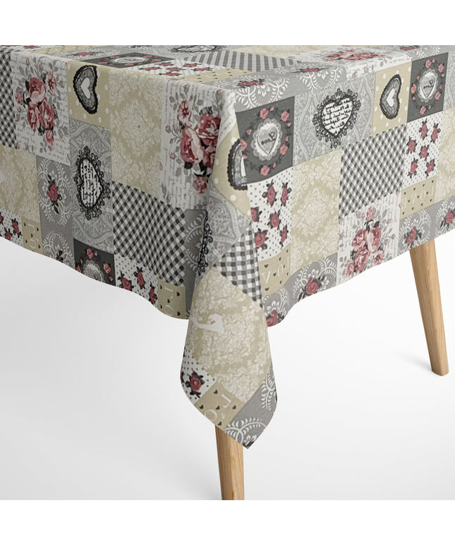 textile Tischdecke LOVE Patchwork