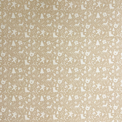 Baumwolltischdecke Weihnachten Advent LINERA beige Geschenke Rentier eckig rund oval