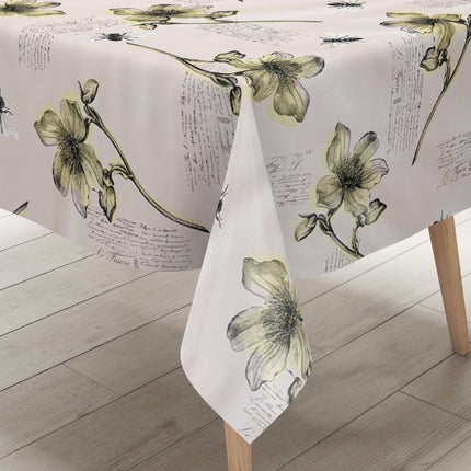 Wachstuch Tischdecke Blumen Bienen altrosa