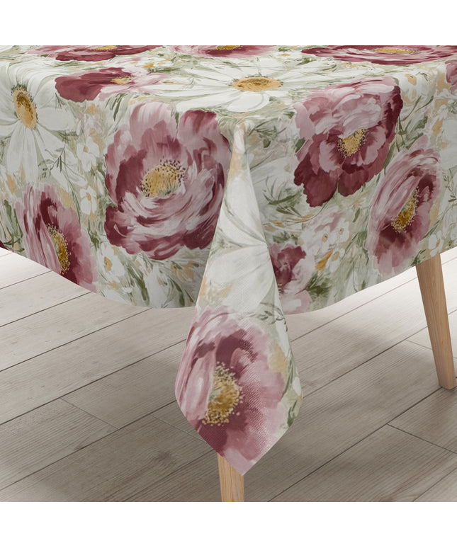 Wachstuch Tischdecke Mohnblumen Margeriten