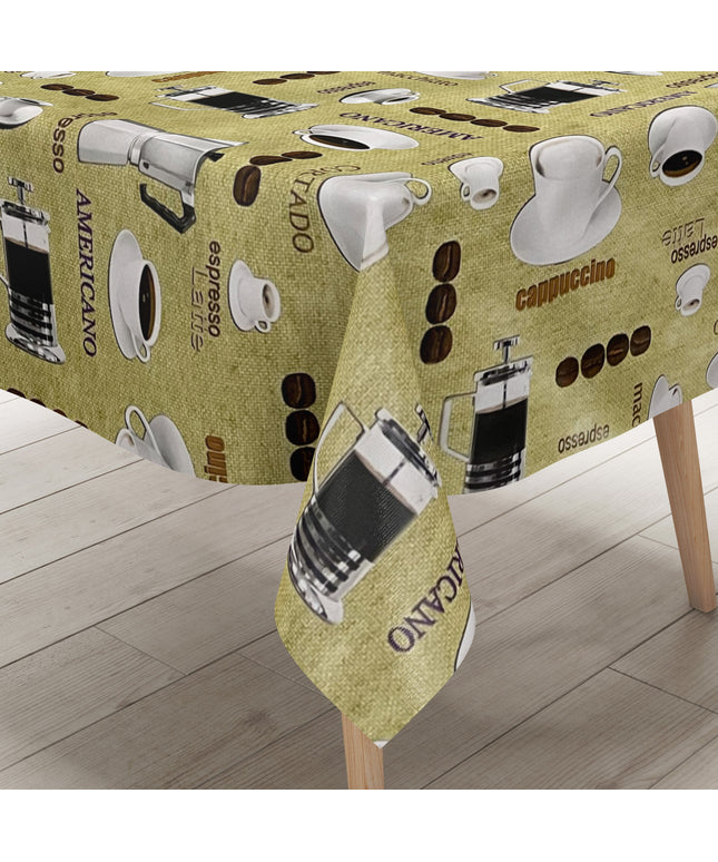 abwaschbare Wachstuch Tischdecke Kaffee Küche grün