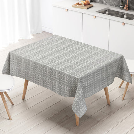 Wachstuch Tischdecke kariert silber grau