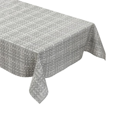 Wachstuch Tischdecke kariert silber grau