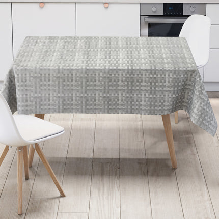 Wachstuch Tischdecke kariert silber grau