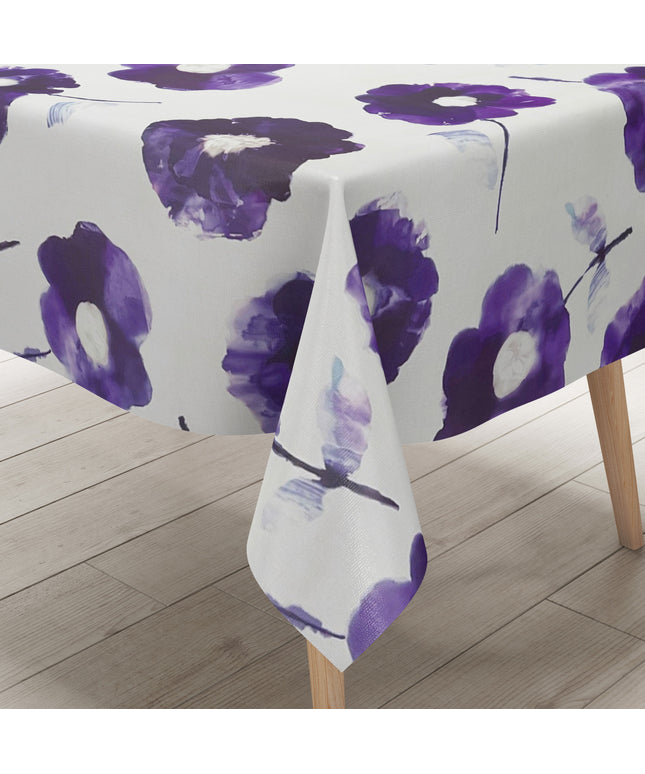 Wachstuchtischdecke geprägt Anemone lila Blumen Blüten kevkus