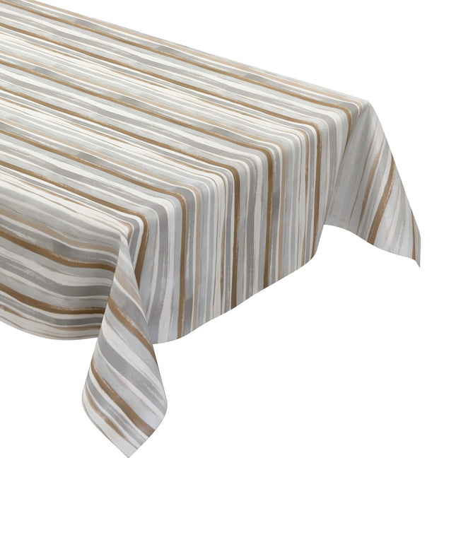 Wachstuch Tischdecke streifen bronze silber