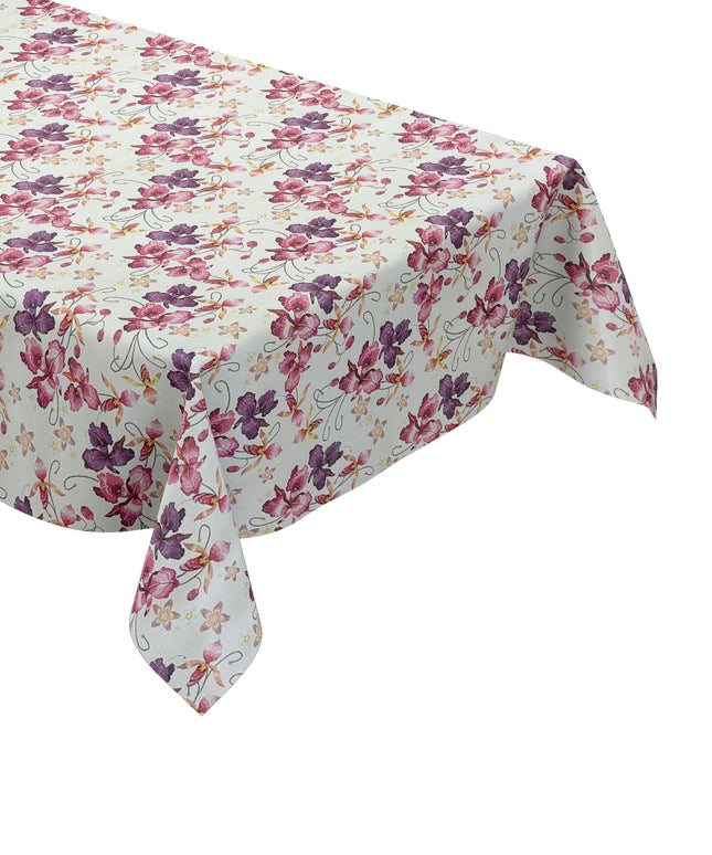 Wachstuch Tischdecke geprägt M19414 rosa Blüten Orchideen eckig rund oval