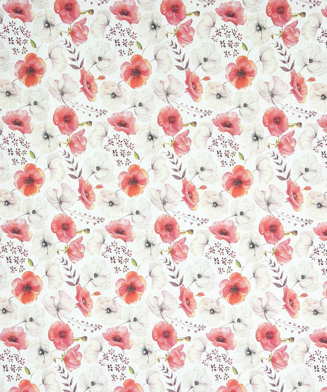 textile Tischdecke mit Blumen Mohnblüten