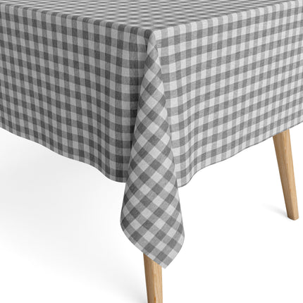 Baumwoll Tischdecke grau kariert