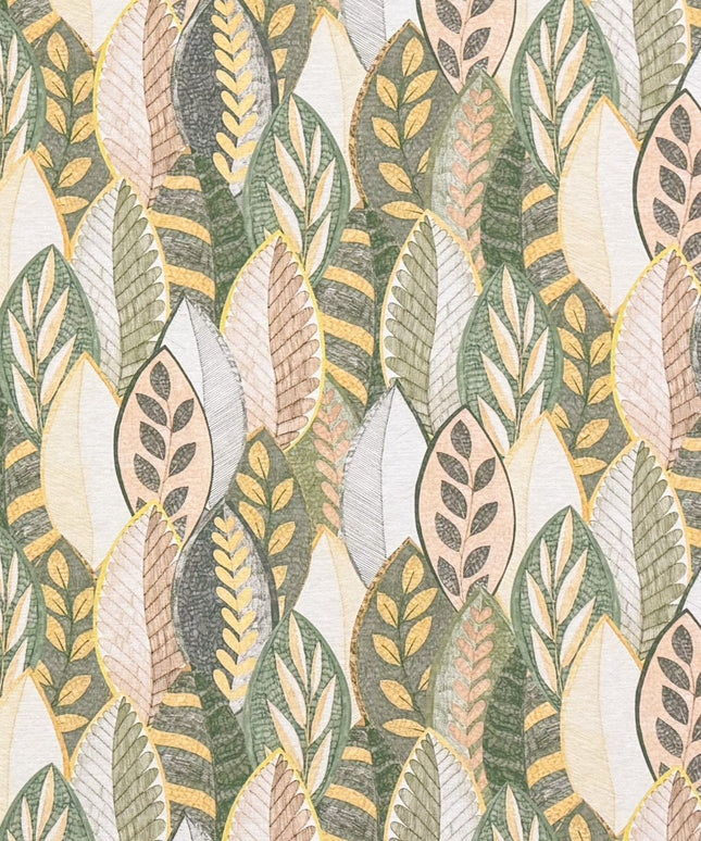 Baumwoll Tischdecke beige grün Herbst