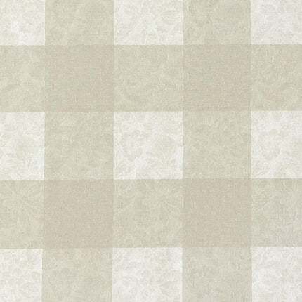 Baumwoll Tischdecke kariert beige Blumen