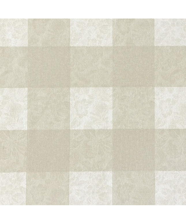 Baumwoll Tischdecke kariert beige Blumen