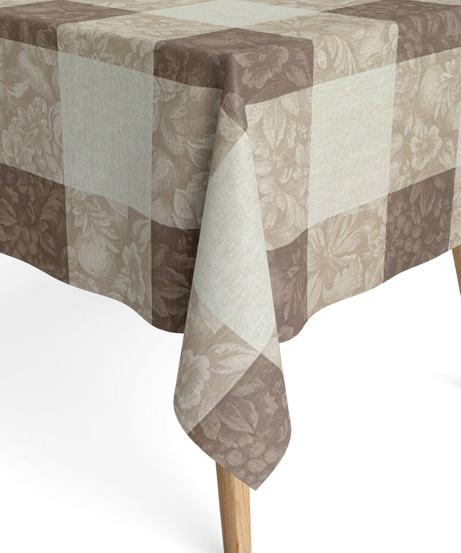 Jacquard Baumwoll Tischdeckecke KAro und Blumen