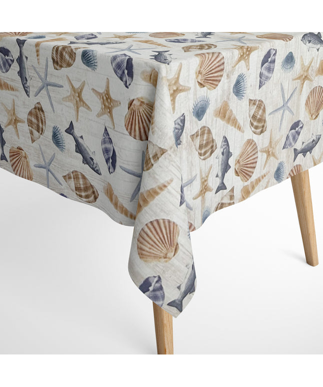 textile Tischdecke maritim Meer Ozean Holz