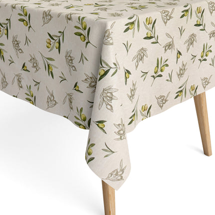 Jacquard Tischdecke beschichtete Baumwolle Fleckenschutz OIL Oliven mediterran eckig rund oval