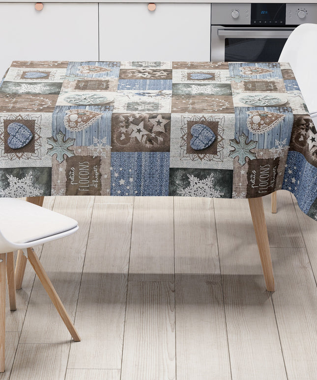 Wachstuch Tischdecke Weihnachten Schneeflocke
