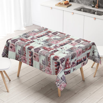 Wachstuch Tischdecke Weihnachten P1032-3 rot Schneemann Laterne eckig rund oval