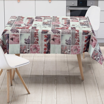 Wachstuch Tischdecke Weihnachten P1032-3 rot Schneemann Laterne eckig rund oval