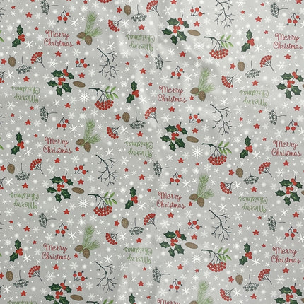 Wachstuch Tischdecke Weihnachten P1034-2 MERRY CHRISTMAS grau eckig rund oval