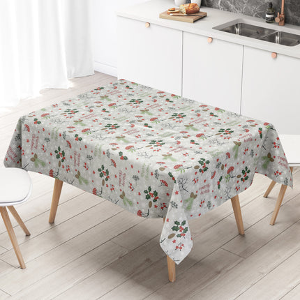 Wachstuch Tischdecke Weihnachten P1034-2 MERRY CHRISTMAS grau eckig rund oval