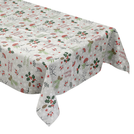 Wachstuch Tischdecke Weihnachten P1034-2 MERRY CHRISTMAS grau eckig rund oval