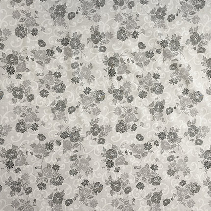 Wachstuch Tischdecke gerägt floral grau