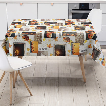 Wachstuch Tischdecke H3110 Halloween Kürbis Laub Herbst - Größe, Form und Einfassung frei wählbar
