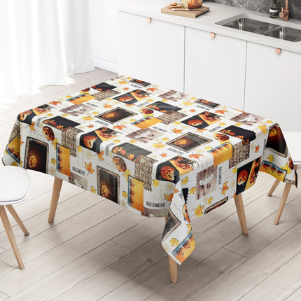 Wachstuch Tischdecke H3110 Halloween Kürbis Laub Herbst - Größe, Form und Einfassung frei wählbar