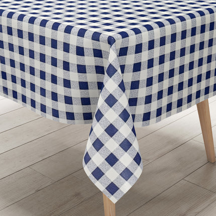 Wachstuch Tischdecke kariert blau