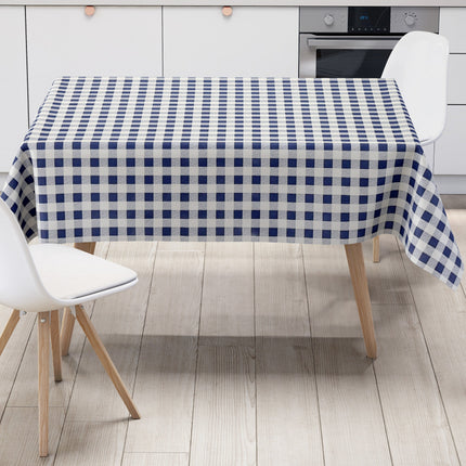 Wachstuch Tischdecke kariert blau