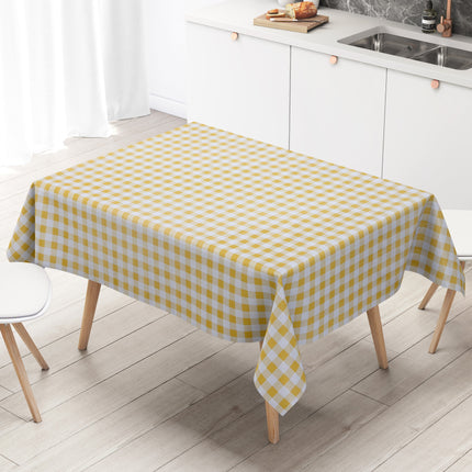 Wachstuch Tischdecke kariert gelb