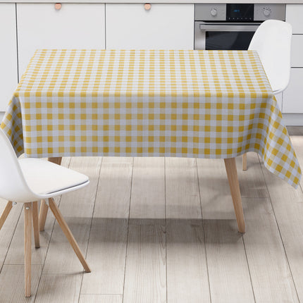Wachstuch Tischdecke kariert gelb