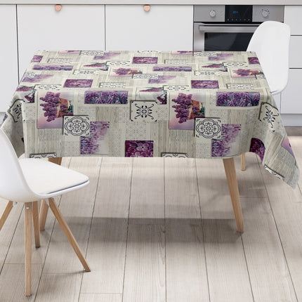 Wachstuch Tischdecke Flieder Holz