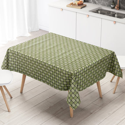 Wachstuch Tischdecke Rattan-Optik geprägt grün