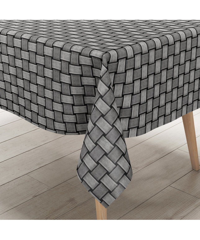 Wachstuch Tischdecke Rattan grau