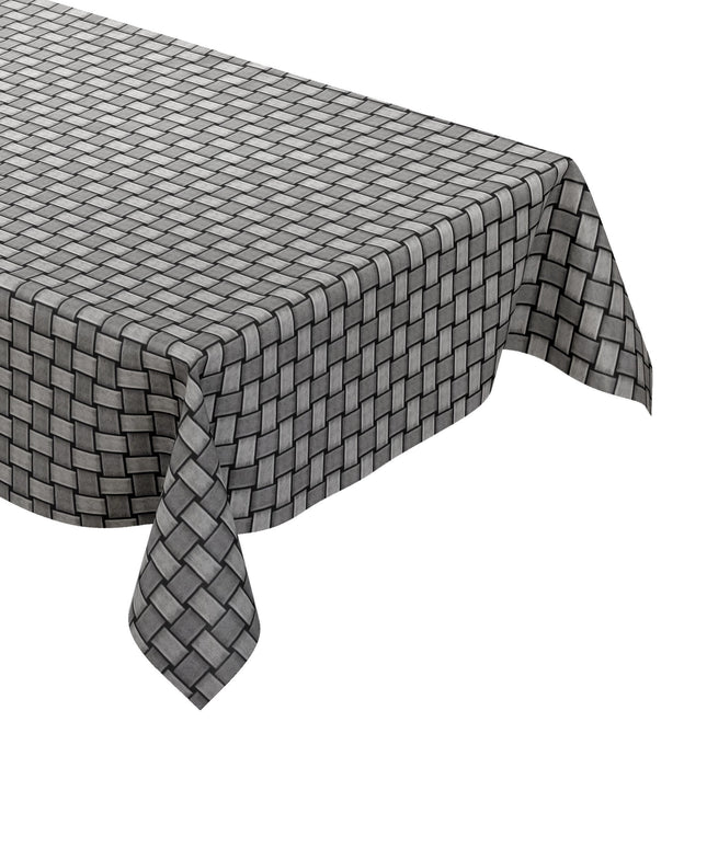 Wachstuch Tischdecke Rattan grau